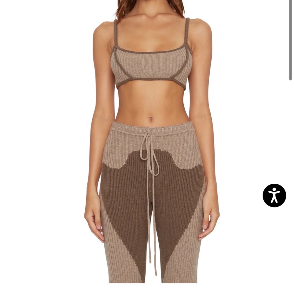 Danielle Guizio Rib Knit Exposed Seam Bra